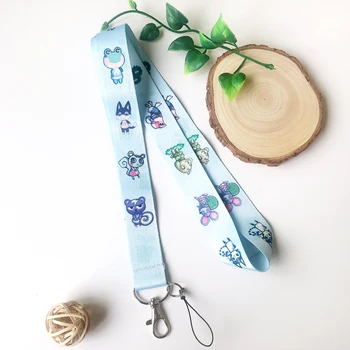 

1Pcs Colorful Animal Crossing Game Keychain Amiibo Work for NS Games Lanyards Cartoon Phone Strap Neck Lanyards