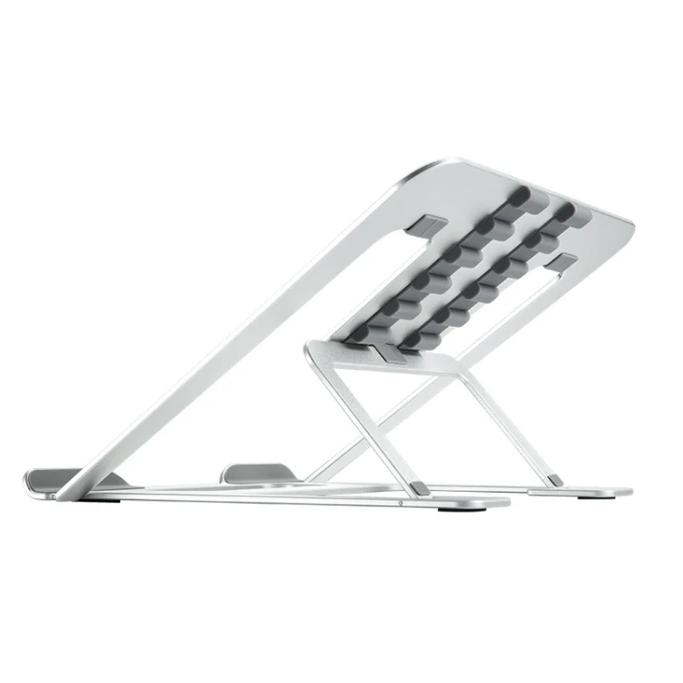 Universal do Extensor da Altura do Portátil Liga de Alumínio Dissipação de Calor Suporte Dobrável Portátil Computador Prata - Imagem 3