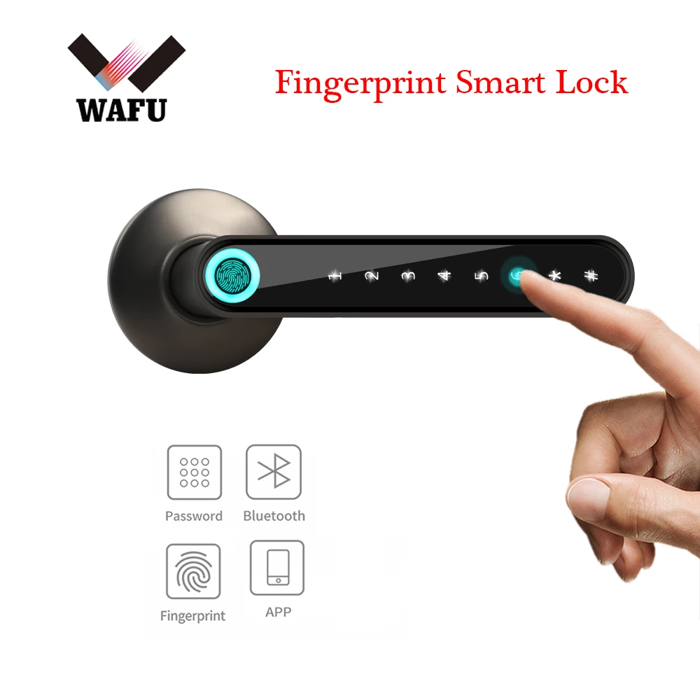 Дверной замок WAFU 016 со сканером отпечатка пальца Bluetooth управление через
