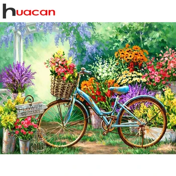 

Huacan Full Square/Round Diamond Painting Bicycle 5D DIY Embroidery Mosaic Kit Landscape Decorations Home