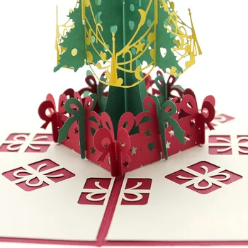 

3D Greeting Card Best Wish Christmas Tree P*op Up Easter Day