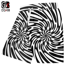 OGKB, летние пляжные шорты, Новинка Harajuku, мужские шорты в черно-белую полоску с принтом зебры, 3D шорты для бодибилдинга, фитнеса, повседневные шорты