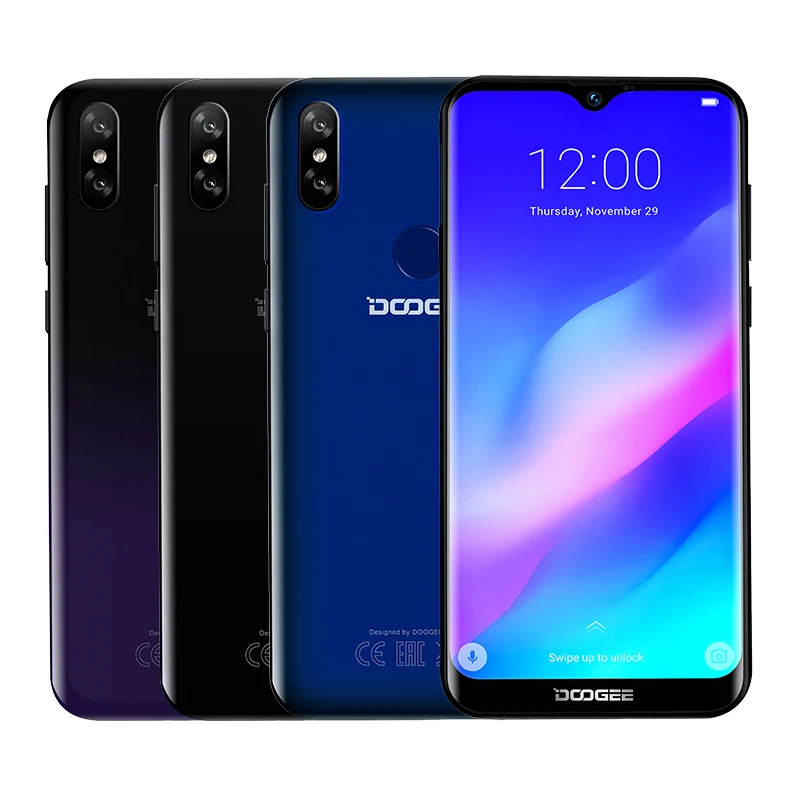  DOOGEE Y8 Plus Smartphone Android 9.0 MTK6761 3GB RAM 32GB ROM FDD LTE 6.21inch 19:9 Waterdrop Scre
