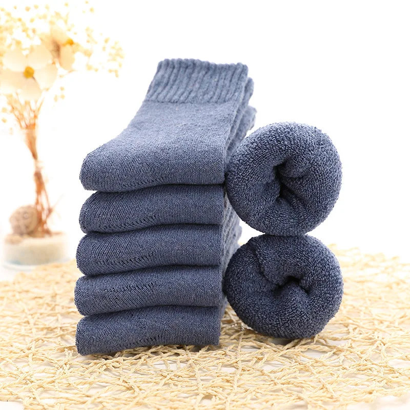1 пара, зимние толстые теплые шерстяные махровые женские носки, винтажные рождественские однотонные носки, цветные носки, подарок, свободный размер, милые носки
