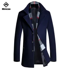 Зимнее деловое шерстяное пальто приталенные куртки съемный шарф модная верхняя одежда теплая мужская повседневная куртка пальто бушлат одежда