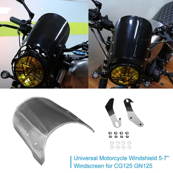 

Universal 5-7" Adjustable Motorcycle Windscreen Wind Deflector Universal Motorcycle Windshield for CG125 GN125