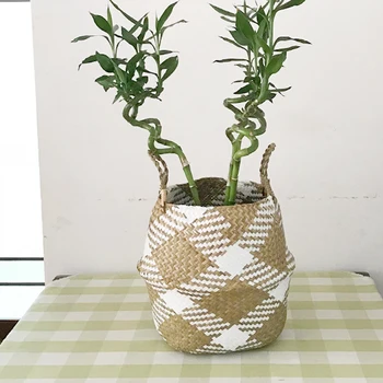

Storage Baskets Laundry Seagrass Baskets Wicker Hanging Flower Pot Baskets Storage Flower Home Pot panier osier basket for toy
