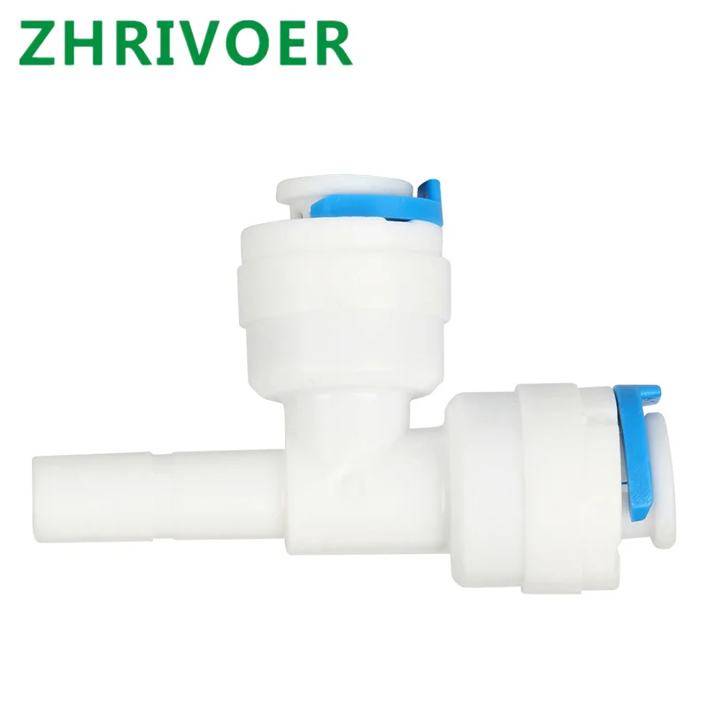 

OD Hose Coupling 1/4" 3/8" Pipe Reverse Osmosis Aquarium System Plastic Quick Fitting Connector T Shape 3 Way RO Water 1/4" 3/8"