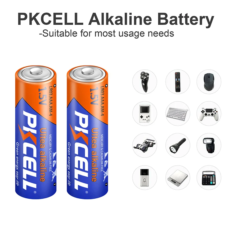 PKCELL LR03 1.5V Battery 3A LR03 AAA E92 AM4 MN2400Alkaline Dry Battery Superior UM4 MN2400 SUM4 LR3 HP16 AM4 400 20Pcs alkaline battery disposable battery
