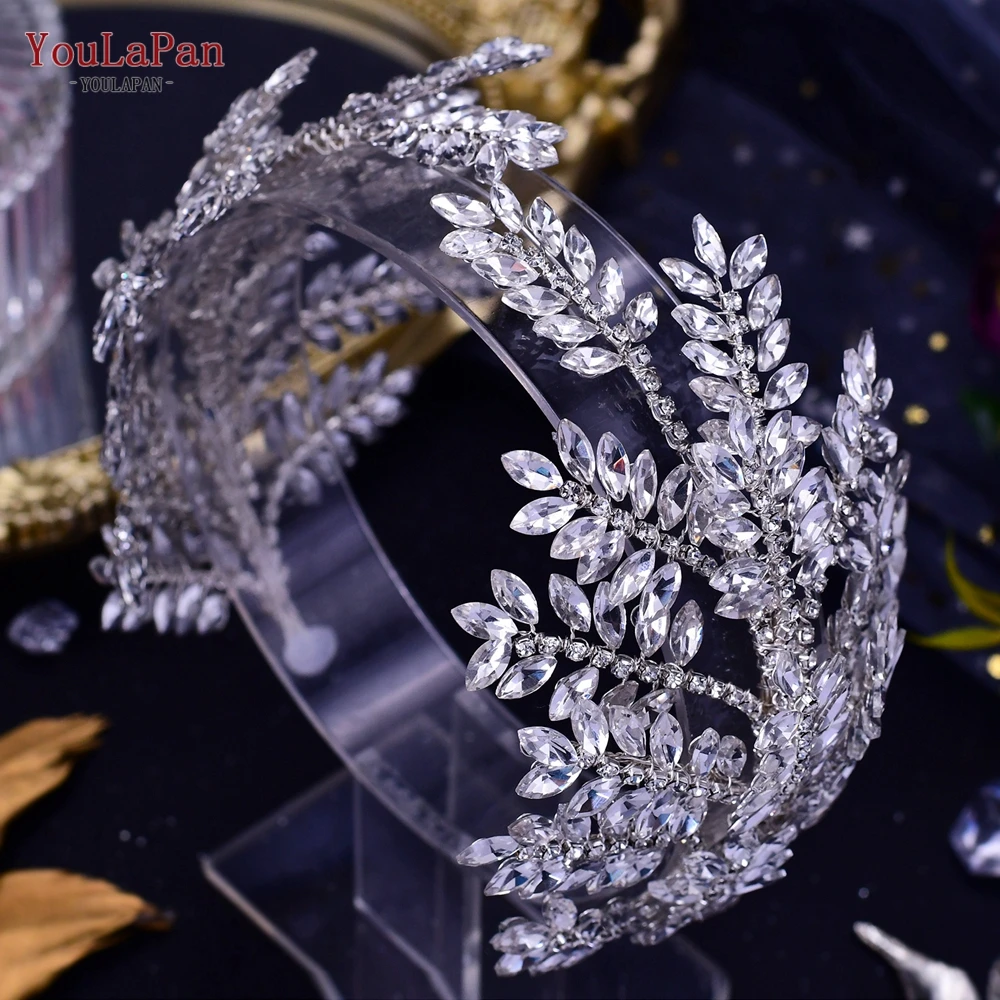 TOPQUEEN HP418 Fashion Bridal Headband Crystal Headwear Women Hair Accessories Rhinestone Bride Crown Wedding Pageant Headdress