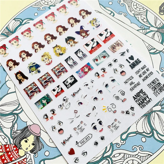 TSC-293 TSC-287 Japanese cartoon anime clown character 3D Back glue Nail Art Stickers Decals Sliders Nail ornament decoration TSC-211