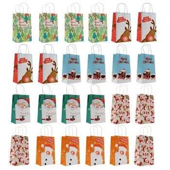 

24pcs Christmas Candy Bags Lovely Durable Christmas Packing Pouch Christmas Gift Bag Candy Tote Pouch for Party