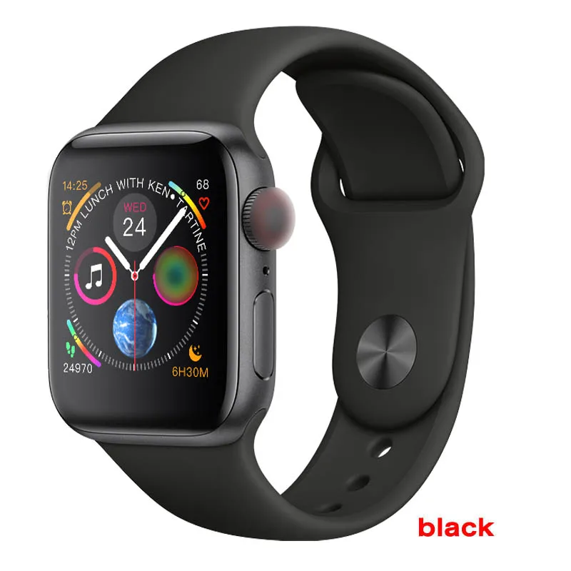 black IWO 8 W54 умные часы 44 мм серия 4 Чехол 1:1 Bluetooth умные часы ЭКГ часы для ios android Быстрая для дропшиппинг - Цвет: black