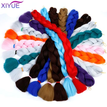 

Braiding Hair 82 Inches Synthetic Heat Fiber Braid 165g/Piece Pure Color Crochet Jumbo Braid Hair Extensions For Women