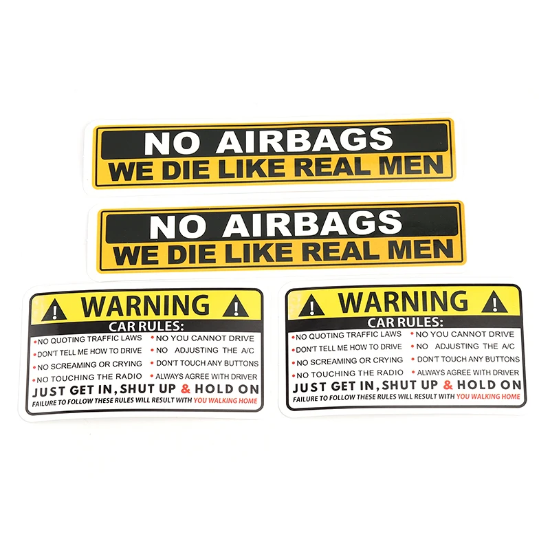 Car Sticker Decal Safety Warning Rules Decal PVC Car Stickers Auto NO
