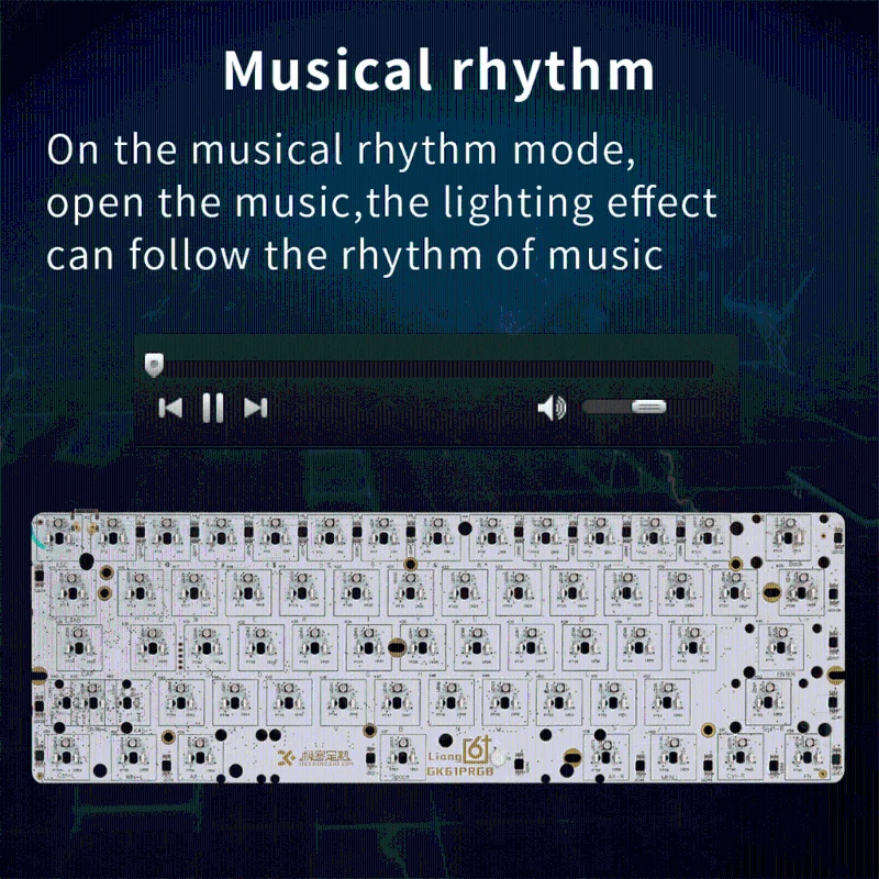 RGB LED Backlit Wired Mechanical Keyboard,Portable Compact Waterproof Mini Gaming Keyboard 61 Keys Gateron Switchs for PC Mac