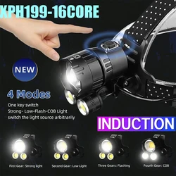 Lampe frontale LED la plus puissante, alimentée par batterie 18650, Rechargeable, étanche, Zoomable, idéale pour le Camping et l'extérieur, XHP199 