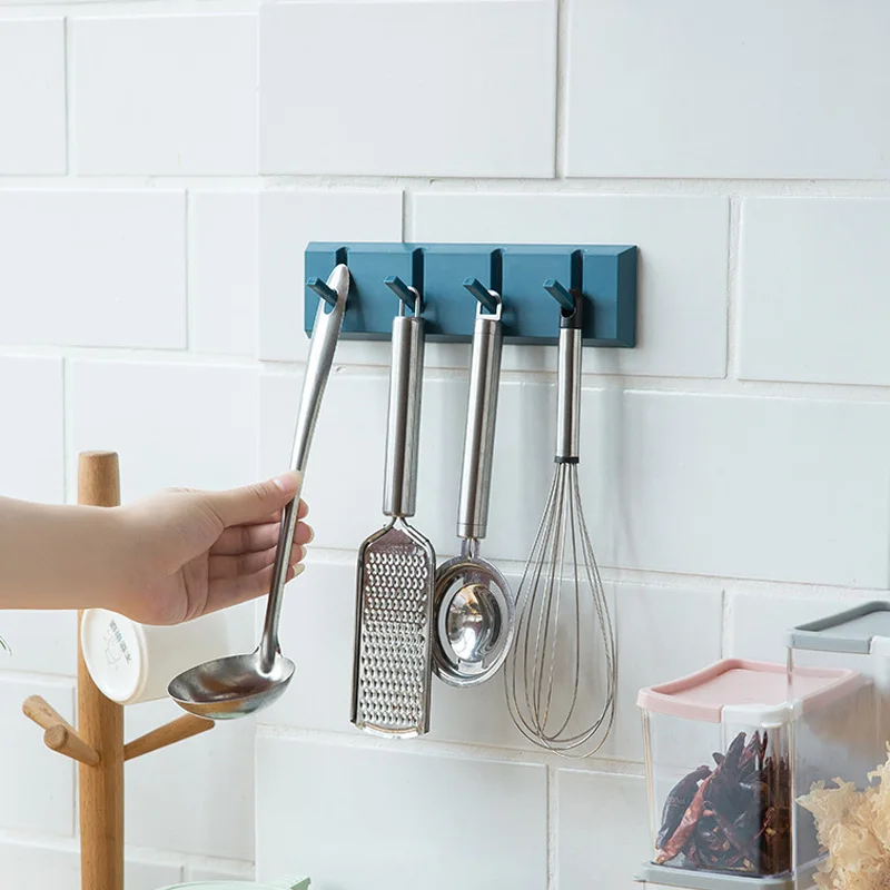 Wall Mounted Plastic Candy Color Clothes Hanger Towel Sundries Hook Strong Decorative Bathroom Kitchen Hooks Suction Cup Rack