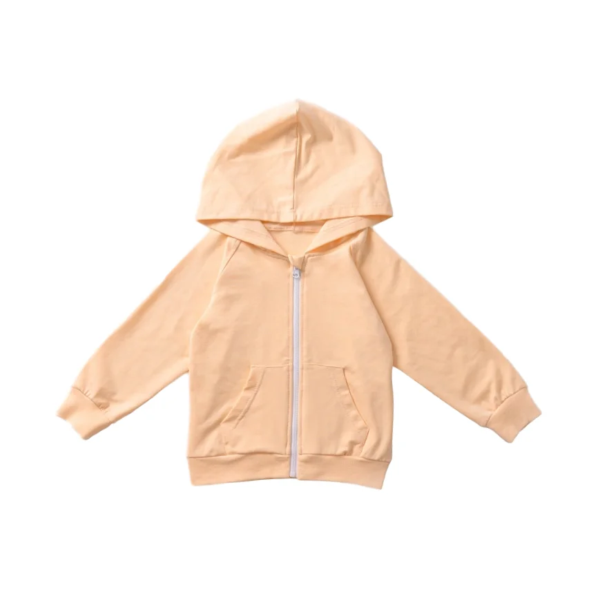 

Girls' Autumn Zip-up Jacket Long-Sleeved Upper Garment Solid Color and Simple Casual Children's Clothing girls jackets