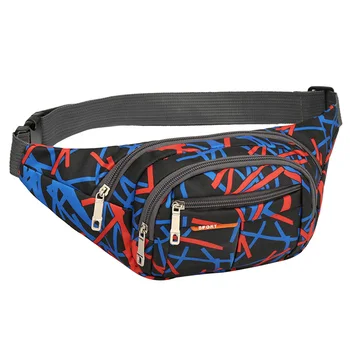

Men Nylon Travel One Shoulder Fanny Pack Messenger Sports Large Capacity Cross Body Waist Bag Running Adjustable Straps Outdoor
