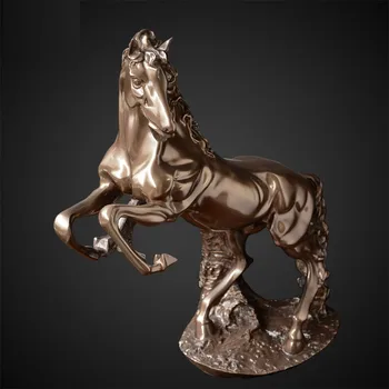 

CREATIVE RETRO HORSE BRONZE ART SCULPTURE HORSE FIGURINE HOME DECORATION ACCESSORIES RESIN CRAFTS ANIMAL STATUE R5222