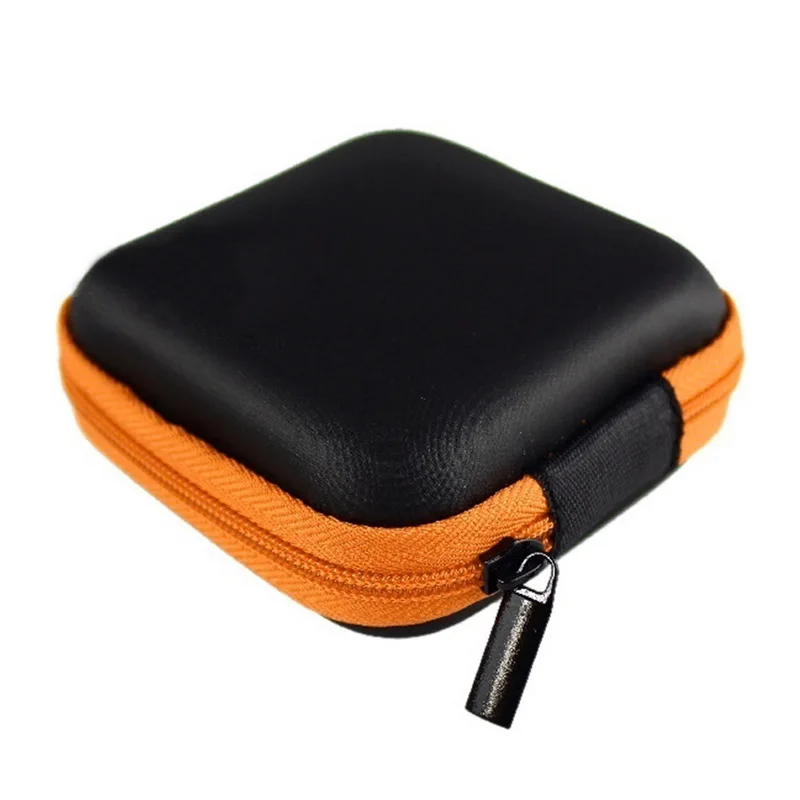 orange Square Junejour Органайзер проводов для наушников коробка чехол для наушников дорожная сумка для хранения для наушников зарядное устройство Коробка для хранения - Цвет: orange Square