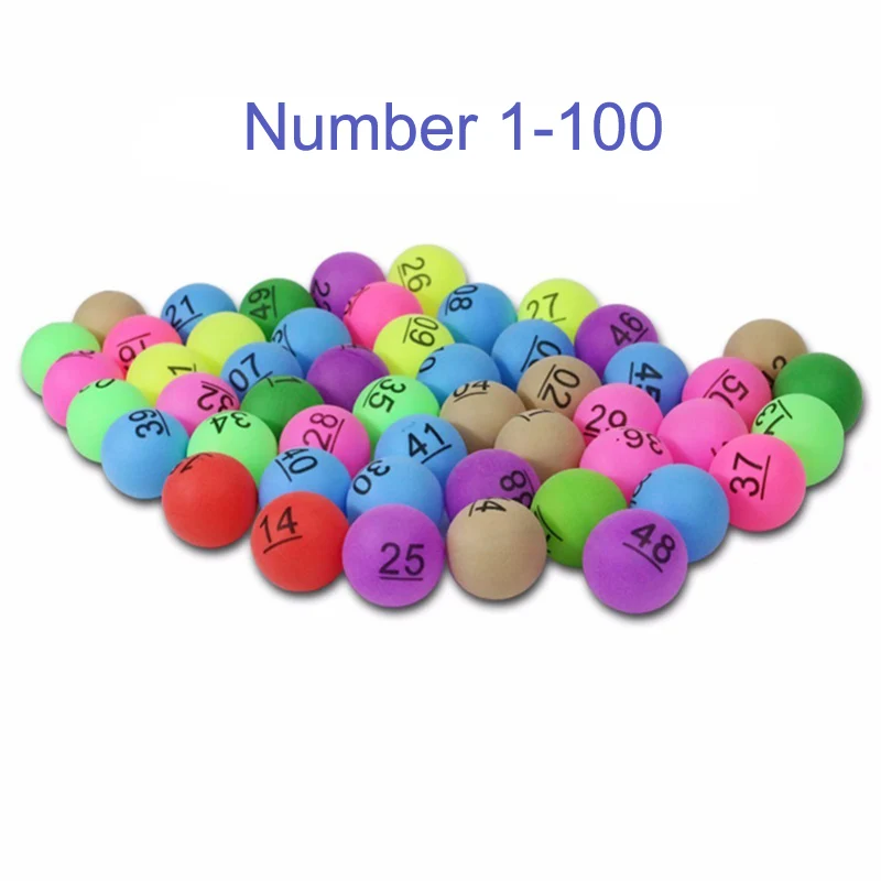100 шт./упак. Huieson 1-100 Номера шарики для пинг-понга ABS Пластик шарик для настольного тенниса для лотереи развлечений шарики