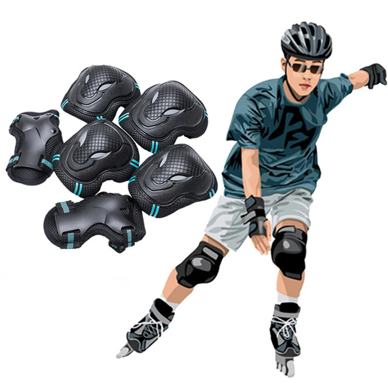 FAVSPORTS 6 Pcs/Set Skating Protective Knee Support Professional Sports Pads Skiing Safety Elbow Wrist Braces | Спорт и развлечения