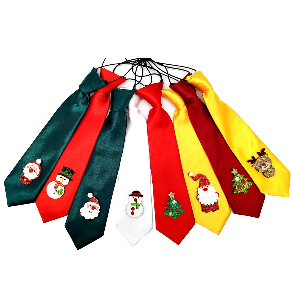 

10Pcs Pet Accessories Christmas Design Party Dog Necktie With Small Santa Claus Accessories Adjustable Dog Collar For Large Dog