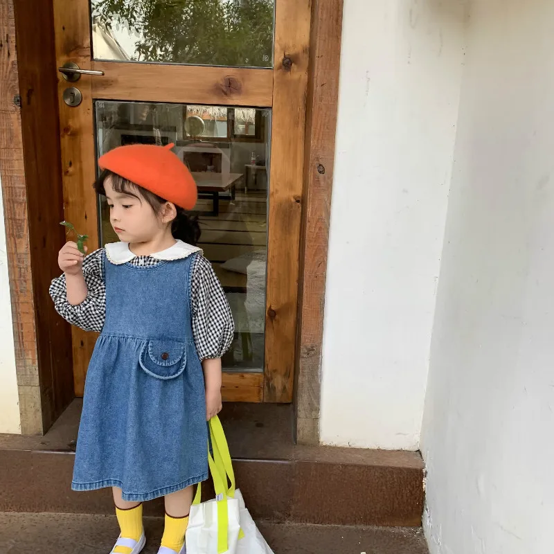 В году, новые весенне-летние джинсовые платья-майки для девочек хлопок, мягкие детские костюмы, корейский стиль, малышей, детское платье-рубашка без рукавов