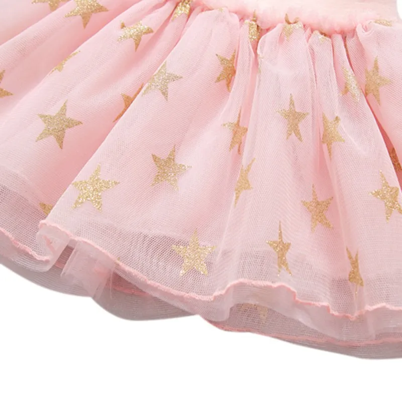 Модные милые летние юбки-пачки для маленьких девочек; сетчатая юбка принцессы с принтом звезды; вечерние балетные юбки для девочек; одежда из хлопка