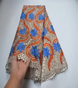 

Nigerian Lace Fabric 2020 High Quality Water Soluble Lace Beaded Nigerian Guipure Lace Fabric African Cord Lace For Wedding