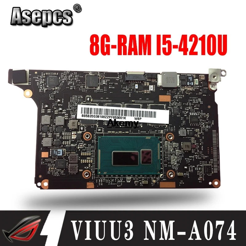 VIUU3 NM A074 YOGA 2 материнская плата SR1EF I5 4210U 8 ГБ для For Lenovo PRO Материнская ноутбука