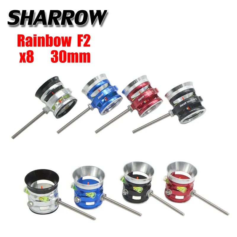 

1pc Archery Rainbow Compound Bow Sight Scope 8x Magnification 1 Pin Diameter 30mm Sight Pins Lens Hunting Shooting Accessories