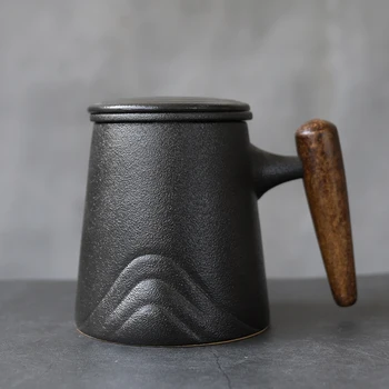 

LUWU CERAMIC TEA MUGS WITH FILTERS MOUNTAINS COFFEE CUP DRINKWARE 320ML