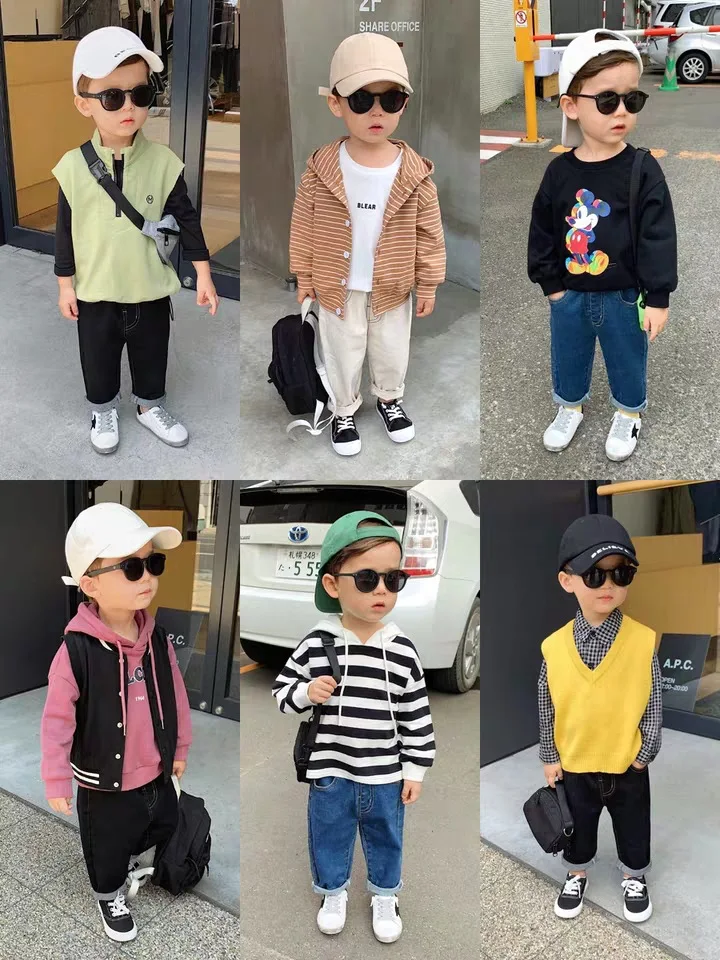 Chen Mom/джинсовые брюки для мальчиков, новые стильные осенние детские брюки для детей 1-5 лет, свободные универсальные ковбойские брюки для маленьких мальчиков