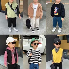 Chen Mom/джинсовые брюки для мальчиков, новые стильные осенние детские брюки для детей 1-5 лет, свободные универсальные ковбойские брюки для маленьких мальчиков