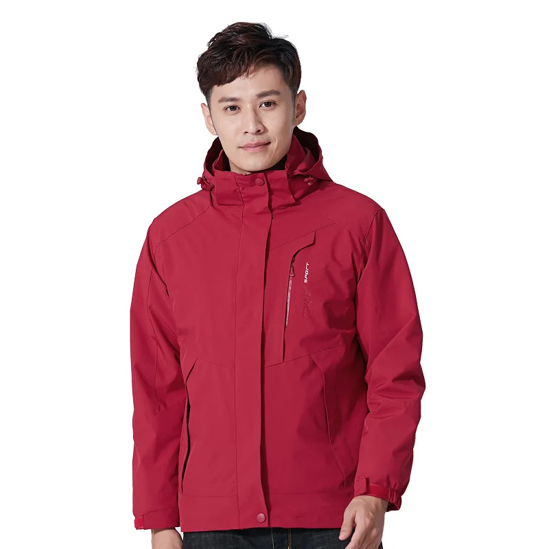 Winter Outdoor Men's Raincoat Three-in-One Men's And Women's COUPLE'S Mountaineering Riding Trench Coat Men'S