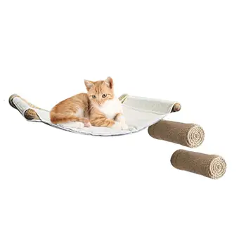 

New Cute Pet Hanging Beds Cat Hammock Durable Safe Cotton Canvas Bed Shelf Climbing Frame For Pet Supplies