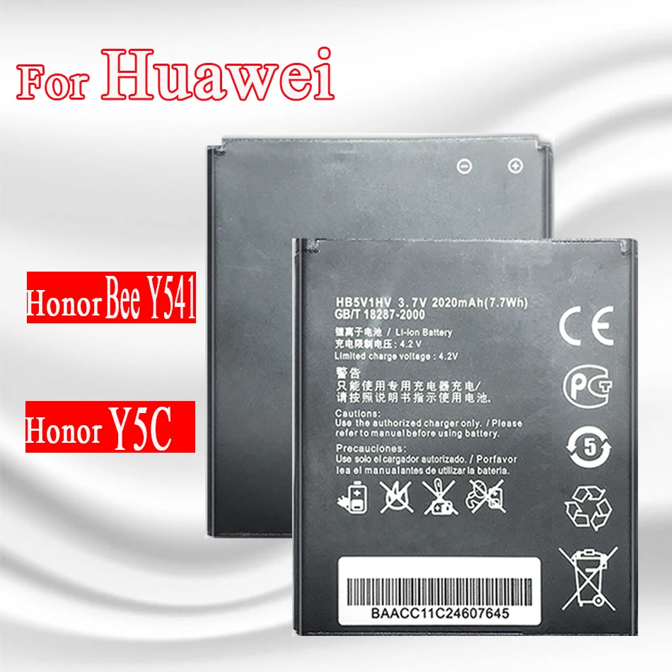 Аккумулятор HB5V1HV HB5V1 2020 мА ч для Huawei Honor Bee Y541 Y5C Y541-U02 Y560-U02 4 5 дюйма аккумулятор
