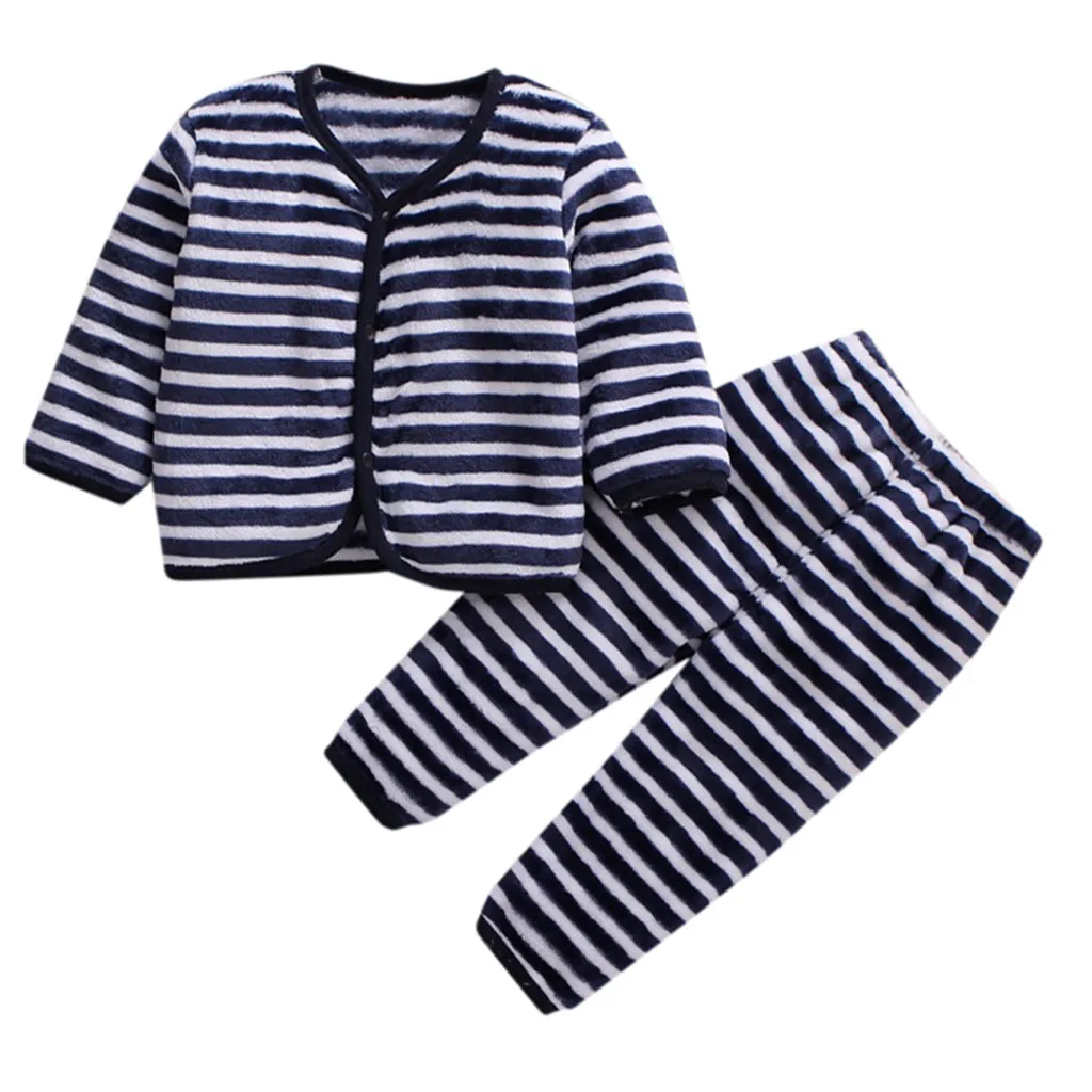 Одежда для маленьких девочек; флисовый плотный теплый топ; комплект со штанами; Пижама; одежда для сна; детская зимняя одежда; хлопковая одежда с длинными рукавами; roupa infantil - Цвет: A