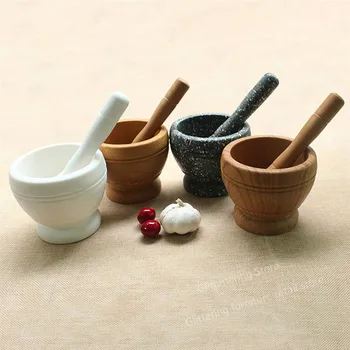 

XM Durable Multifunctional Household Non-skid Garlic Pugging Pot Daosuan Device Garlic Press Pedestal Bowl Mortar and Pestle Set