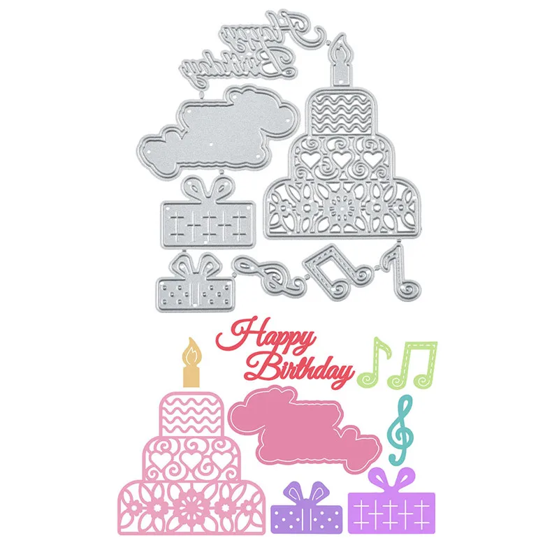 

Eastshape Happy Birthday Cake Metal Cutting Dies Craft Dies Scrapbooking Album Embossing Stencil Card Making Decor 2019 New
