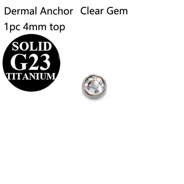 G23 Titanium Micro Dermal Anchor Skin Diver Flat CZ Gem Fashion Dermal Piercings Surface Piercing Stud Body Piercing Jewelry