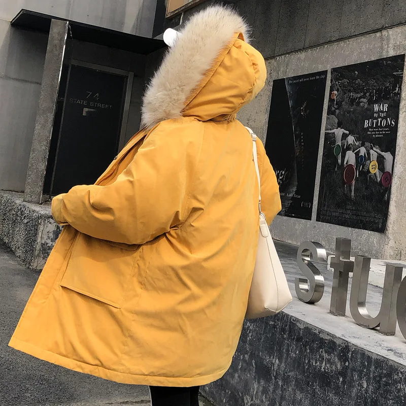 

Cotton-padded Jacket Women's 2019 New Style Korean-style Students Winter Mid-length Thick INS Cotton Coat Oversize down Coat Fas