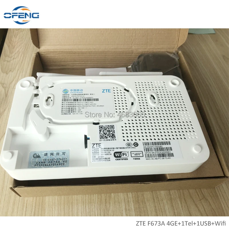 zte F673A V2 GPON ONU 4GE+ 1Tel+ USB+ Wifi такая же функция, как F660 F623 onu gpon zte волоконно-оптический модем