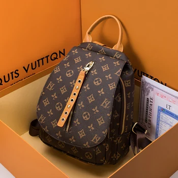 

Genuine Leather Backpack Women 2020 New Fashion Printing Travel Large-capacity Presbyopic Designer Handbags Torebki Damskie