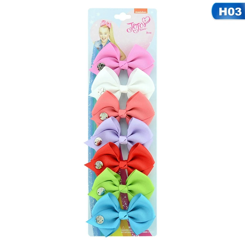 7 шт./компл. 3,5 дюймов изысканные женские туфли-лодочки ручной работы в стиле однотонные Grosgrain ленты бант для волос с зажимами для Детские волосы для девочек Аксессуары