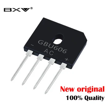 

5PCS GBU606 6A 600V in-line rectifier bridge stack flat bridge foot chip