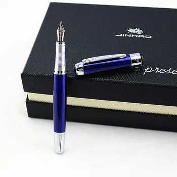 

High Quality Luxury JINHAO 250 blue 0.5 mm / 1.0 mm Nib Fountain Pen School Office Supplies Beautiful calligraphy pen gift Box